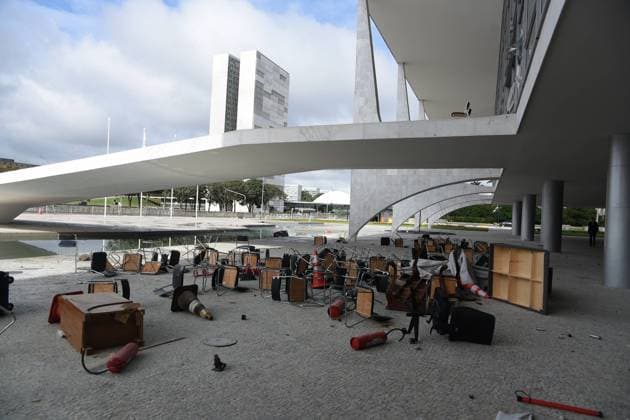 Bilder des Jahres 2023, News 01 Januar News Themen der Woche KW02 News Bilder des Tages BRASÍLIA, DF - 09.01.2023: DEVASTAÇÃO NO PALÁCIO DO PLANALTO - This Monday (9) it is possible to see the size of the devastation at the Planalto Palace after the acts of terrorism generated by Bolsonaristas last Sunday. x2317660x  TonxMolina