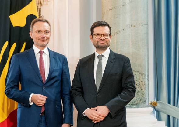 10 01 2023,Berlin,Germany,New Years reception for representatives of public life and committed citizens in Bellevue Palace with Federal President Frank Walter Steinmeier and a wife Elke Büdenbender BM Christian Lindner as well as BM Marco Buschmann are guests