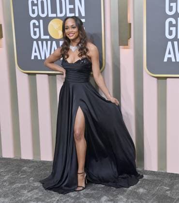 Rachel Lindsay arrives for the 80th annual Golden Globe Awards at the Beverly Hilton in Beverly Hills, California on Tuesday, January 10, 2023.  LAP20230110025 JIMxRUYMEN