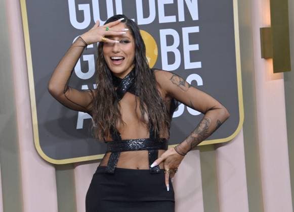 Tefi Pessoa arrives for the 80th annual Golden Globe Awards at the Beverly Hilton in Beverly Hills, California on Tuesday, January 10, 2023.  LAP20230110054 JIMxRUYMEN
