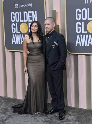 (L-R) Aleena Miller and Noel Miller arrive for the 80th annual Golden Globe Awards at the Beverly Hilton in Beverly Hills, California on Tuesday, January 10, 2023.  LAP20230110045 JIMxRUYMEN