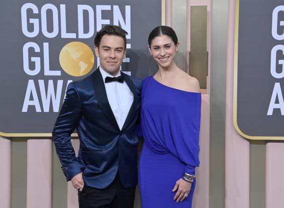 (L-R) Cody Ko and Kelsey Kreppel arrive for the 80th annual Golden Globe Awards at the Beverly Hilton in Beverly Hills, California on Tuesday, January 10, 2023.  LAP20230110089 JIMxRUYMEN