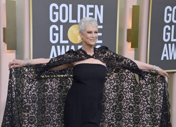 Jamie Lee Curtis arrives for the 80th annual Golden Globe Awards at the Beverly Hilton in Beverly Hills, California on Tuesday, January 10, 2023.  LAP20230110139 JIMxRUYMEN