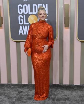 Abby Elliott arrives for the 80th annual Golden Globe Awards at the Beverly Hilton in Beverly Hills, California on Tuesday, January 10, 2023.  LAP20230110158 JIMxRUYMEN