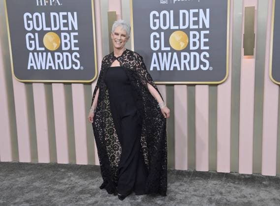 Jamie Lee Curtis arrives for the 80th annual Golden Globe Awards at the Beverly Hilton in Beverly Hills, California on Tuesday, January 10, 2023.  LAP20230110136 JIMxRUYMEN