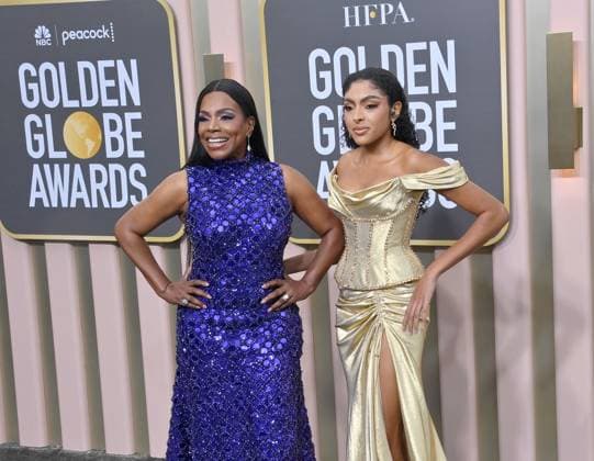 (L-R) Sheryl Lee Ralph and Ivy Maurice arrive for the 80th annual Golden Globe Awards at the Beverly Hilton in Beverly Hills, California on Tuesday, January 10, 2023.  LAP20230110148 JIMxRUYMEN