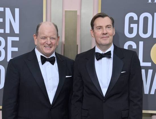 (L-R) Alfred Gough and Miles Millar arrive for the 80th annual Golden Globe Awards at the Beverly Hilton in Beverly Hills, California on Tuesday, January 10, 2023.  LAP20230110191 JIMxRUYMEN