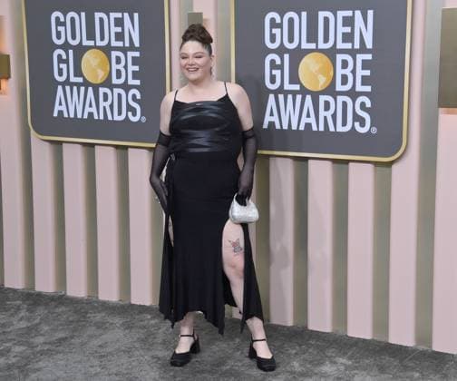 Megan Stalter arrives for the 80th annual Golden Globe Awards at the Beverly Hilton in Beverly Hills, California on Tuesday, January 10, 2023.  LAP20230110187 JIMxRUYMEN
