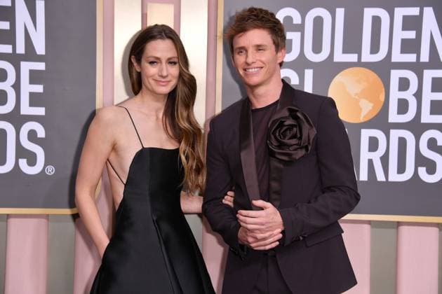 January 10, 2023, Los Angeles, California, United States: Hannah Bagshawe and Eddie Redmayne attend the 80th Annual Golden Globe Awards, Arrivals held at The Beverly Hilton in Los Angeles on Jan 10, 2023. Los Angeles United States  - ZUMAc35_ 20230110_zaf_c35_122 Copyright: xGeorgexPimentelx