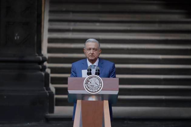 Message To The Media On The Occasion Of The X North American Leaders Summit Andres Manuel Lopez Obrador, President of Mexico, is delivering a message to the media at the National Palace in Mexico City, on January 10, 2023, on the occasion of his meeting with Joe Biden, President of the United States, and Justin Trudeau, Prime Minister of Canada, at the 10th North American Leaders Summit, discussing migration, economic and drug trafficking issues. Mexico City Mexico Copyright: xGerardoxVieyrax originalFilename: vieyra-notitle230110_npBYk.jpg