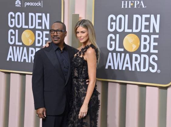 Eddie Murphy and Paige Butcher arrive for the 80th annual Golden Globe Awards at the Beverly Hilton in Beverly Hills, California on Tuesday, January 10, 2023.  LAP20230110341 JIMxRUYMEN