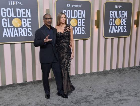 Eddie Murphy and Paige Butcher arrive for the 80th annual Golden Globe Awards at the Beverly Hilton in Beverly Hills, California on Tuesday, January 10, 2023.  LAP20230110345 JIMxRUYMEN