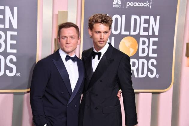 January 10, 2023, Los Angeles, California, United States: Taron Egerton and Austin Butler attends the 80th Annual Golden Globe Awards, Arrivals held at The Beverly Hilton in Los Angeles on Jan 10, 2023. Los Angeles United States  - ZUMAc35_ 20230110_zaf_c35_156 Copyright: xGeorgexPimentelx