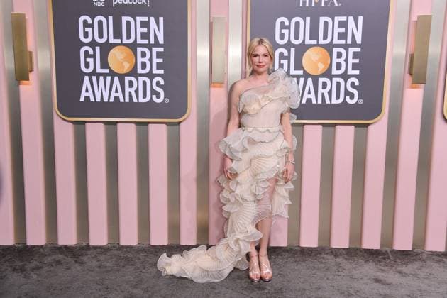 January 10, 2023, Los Angeles, California, United States: Michelle Williams attends the 80th Annual Golden Globe Awards, Arrivals held at The Beverly Hilton in Los Angeles on Jan 10, 2023. Los Angeles United States  - ZUMAc35_ 20230110_zaf_c35_158 Copyright: xGeorgexPimentelx