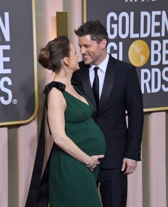 (L-R) Hilary Swank and Philip Schneider arrive for the 80th annual Golden Globe Awards at the Beverly Hilton in Beverly Hills, California on Tuesday, January 10, 2023.  LAP20230110371 JIMxRUYMEN