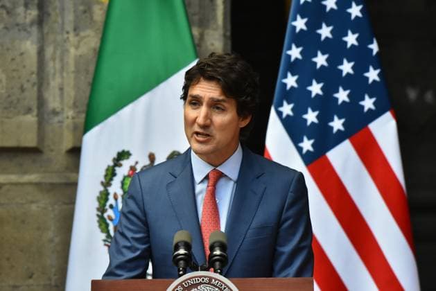 North American Leaders Summit News Conference January 10, 2023, Mexico City, Mexico: Prime Minister of Canada Justin Trudeau speaks during a briefing conference after meeting with Lopez Obrador and President Joe Biden at 10th North American Leaders Summit in Mexico at National Palace on January 10, 2023 in Mexico City, Mexico. (Photo by Carlos Tischler Eyepix Group) Copyright: xCarlosxTischler xEyepixxGroupx CT_10012023_85919