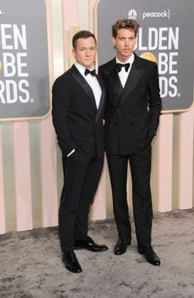 Taron Egerton, Austin Butler at arrivals for 80th Annual Golden Globe Awards - Arrivals, Beverly Hilton Hotel, Beverly Hills, CA January 10, 2023. Photo By: Elizabeth Goodenough Everett Collection at arrivals for 80th Annual Golden Globe Awards - Arrivals, Beverly Hilton Hotel, Beverly Hills, CA January 10, 2023. Photo By: Elizabeth Goodenough Everett Collection PUBLICATIONXNOTxINxCANxCHNxFRAxITAxJPNxNORxPOLxRUSxESPxUKxUSA