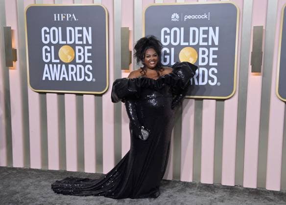 Nicole Byer arrives for the 80th annual Golden Globe Awards at the Beverly Hilton in Beverly Hills, California on Tuesday, January 10, 2023.  LAP20230110509 JIMxRUYMEN