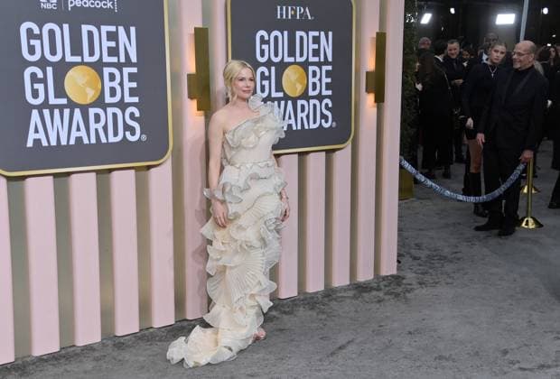 Michelle Williams arrives for the 80th annual Golden Globe Awards at the Beverly Hilton in Beverly Hills, California on Tuesday, January 10, 2023.  LAP20230110497 JIMxRUYMEN