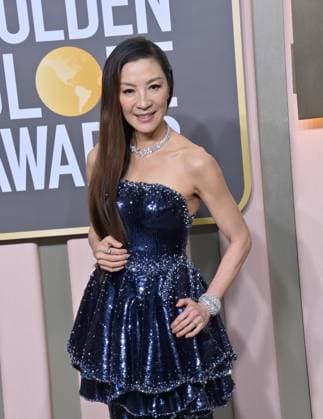Michelle Yeoh arrives for the 80th annual Golden Globe Awards at the Beverly Hilton in Beverly Hills, California on Tuesday, January 10, 2023.  LAP20230110508 JIMxRUYMEN