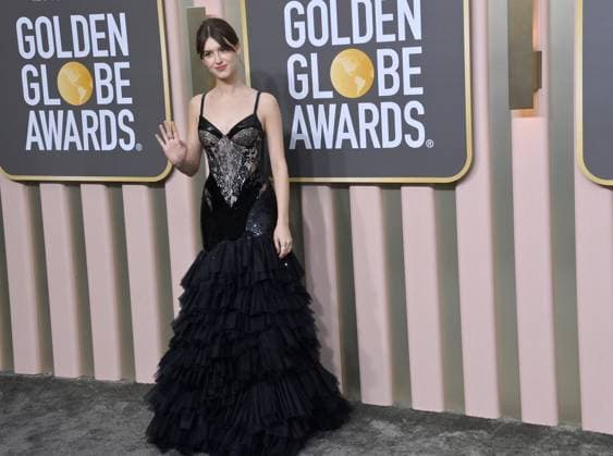 Daisy Edgar-Jones arrives for the 80th annual Golden Globe Awards at the Beverly Hilton in Beverly Hills, California on Tuesday, January 10, 2023.  LAP20230110549 JIMxRUYMEN