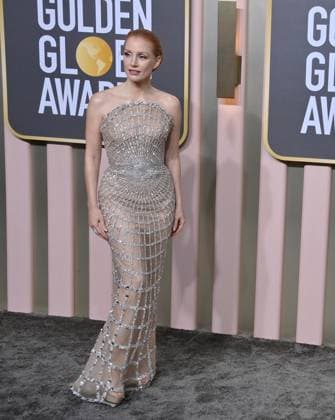 Jessica Chastain arrives for the 80th annual Golden Globe Awards at the Beverly Hilton in Beverly Hills, California on Tuesday, January 10, 2023.  LAP20230110594 JIMxRUYMEN