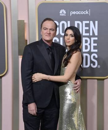 Quentin Tarantino and Daniella Pick arrive for the 80th annual Golden Globe Awards at the Beverly Hilton in Beverly Hills, California on Tuesday, January 10, 2023.  LAP20230110612 JIMxRUYMEN