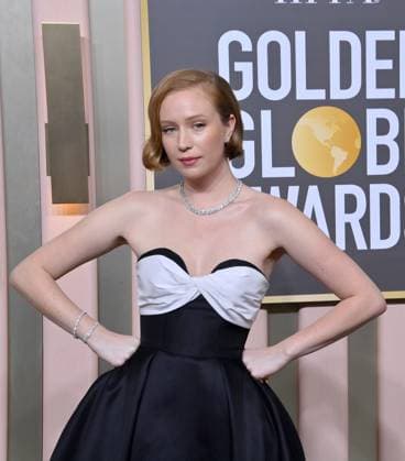 Hannah Einbinder arrives for the 80th annual Golden Globe Awards at the Beverly Hilton in Beverly Hills, California on Tuesday, January 10, 2023.  LAP20230110614 JIMxRUYMEN