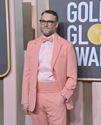 Seth Rogen arrives for the 80th annual Golden Globe Awards at the Beverly Hilton in Beverly Hills, California on Tuesday, January 10, 2023.  LAP20230110630 JIMxRUYMEN
