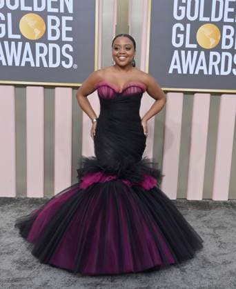 Quinta Brunson arrives for the 80th annual Golden Globe Awards at the Beverly Hilton in Beverly Hills, California on Tuesday, January 10, 2023.  LAP20230110663 JIMxRUYMEN