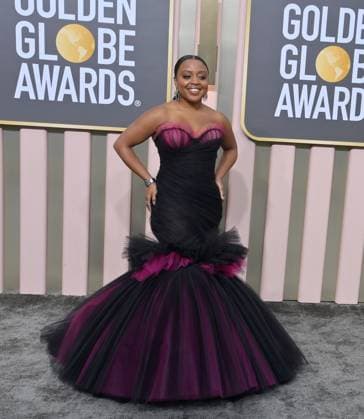 Quinta Brunson arrives for the 80th annual Golden Globe Awards at the Beverly Hilton in Beverly Hills, California on Tuesday, January 10, 2023.  LAP20230110665 JIMxRUYMEN