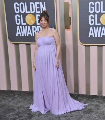 Kaley Cuoco arrives for the 80th annual Golden Globe Awards at the Beverly Hilton in Beverly Hills, California on Tuesday, January 10, 2023.  LAP20230110705 JIMxRUYMEN