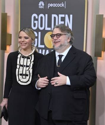 Kim Morgan and Guillermo del Toro arrive for the 80th annual Golden Globe Awards at the Beverly Hilton in Beverly Hills, California on Tuesday, January 10, 2023.  LAP20230110718 JIMxRUYMEN