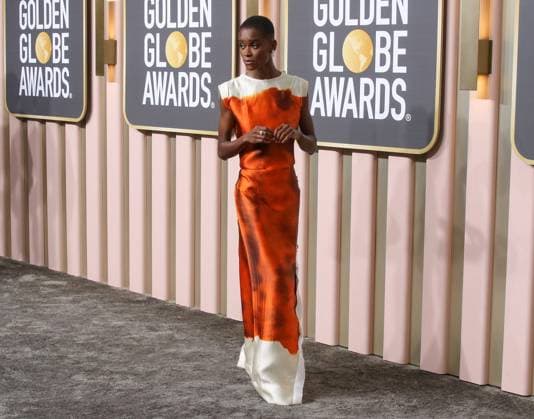 January 10, 2023, Beverly Hills, California, USA: Letitia Wright on the red carpet at the 80th Annual Golden Globe Awards at The Beverly Hilton on January 10, 2023 in Beverly Hills, California. BNS PI Beverly Hills USA - ZUMAp124 20230110_zaa_p124_025 Copyright: xBURTxHARRISx