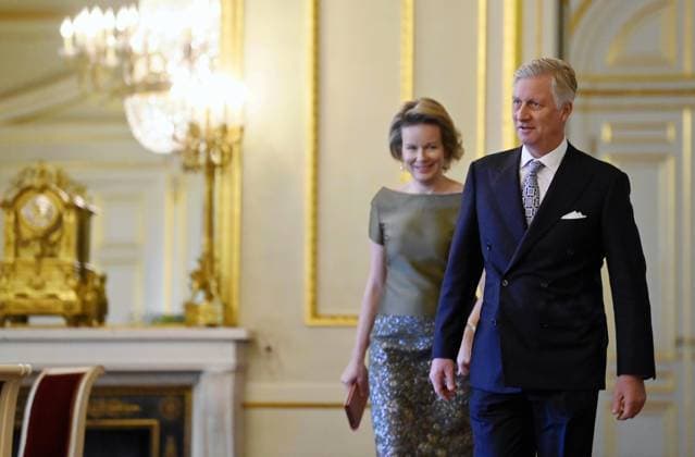 Entertainment Themen der Woche KW02 Entertainment Bilder des Tages Queen Mathilde of Belgium and King Philippe - Filip of Belgium pictured during a New Year s reception organized by the Royal Family at the Royal Palace in Brussels for the foreign diplomats and chiefs of mission (ambassadors and consuls), accredited in Brussels, Thursday 12 January 2023.  ERICxLALMAND 58087072