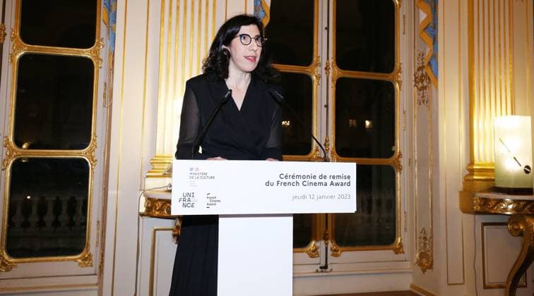 Le Prix du French Cinema Award pour l actrice Belge Virginie Efira au Ministere de la Culture en presence de Rima Abdul Malak ministre de la Culture CELEBRITIES: Prix French Cinema Award- Paris - 12 01 2023 JonathanRebboah Panoramic  PESRK24022012