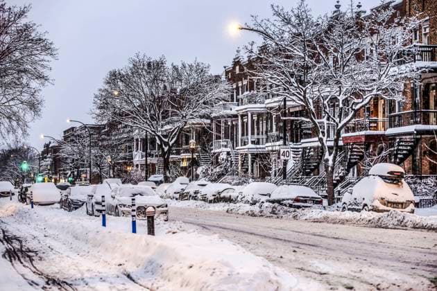 January 14, 2023, Montreal, Quebec, Canada: Snowstorm to Montreal, Montrealers woke up on this Friday the 13th to another blast of winter weather. It made getting around quite the challenge. Montreal Canada - ZUMAs278 20230114_zip_s278_001 Copyright: xSerkanxSenturkx