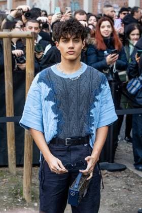 January 14, 2023, Milano, Italy, Italy: Nic Kaufmann is seen at Fendi show during Milan Fashion Week Menswear Fall Winter 2023 2024 in Milano Milano Italy - ZUMAs197 20230114_zaa_s197_455 Copyright: xMairoxCinquettix
