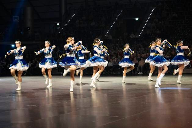 Leipzig, Germany 15 January 2023 Music Parade Leipzig 2023 Europes largest tour of military and brass music makes a stop in Leipzig In the picture Alpha Dance Team from Chernihiv Ukraine Quarterback IImmobilien Arena Sachsen Copyright: xFotostandx xBallaschx