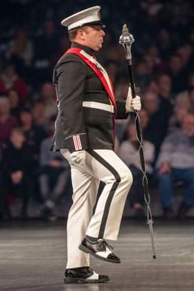 Leipzig, Germany 15 January 2023 Music Parade Leipzig 2023 Europes largest tour of military and brass music makes a stop in Leipzig In the picture Show and Marching Band Exemplar Netherland Quarterback IImmobilien Arena Sachsen Copyright: xFotostandx xBallaschx