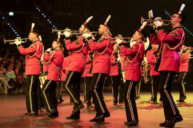 Leipzig, Germany 15 January 2023 Music Parade Leipzig 2023 Europes largest tour of military and brass music makes a stop in Leipzig In the picture Musikcorps Ufhausen Quarterback IImmobilien Arena Sachsen Copyright: xFotostandx xBallaschx