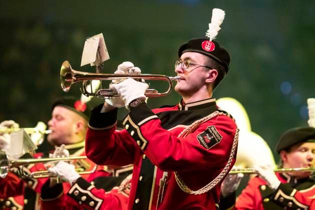 Leipzig, Germany 15 January 2023 Music Parade Leipzig 2023 Europes largest tour of military and brass music makes a stop in Leipzig In the picture Musikcorps Ufhausen Quarterback IImmobilien Arena Sachsen Copyright: xFotostandx xBallaschx