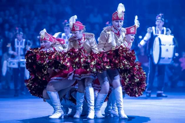 Leipzig, Germany 15 January 2023 Music Parade Leipzig 2023 Europes largest tour of military and brass music makes a stop in Leipzig In the picture International Fanfare Showorchestra Baltic Countries Quarterback IImmobilien Arena Sachsen Copyright: xFotostandx xBallaschx