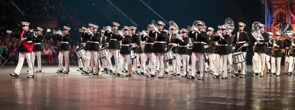 Leipzig, Germany 15 January 2023 Music Parade Leipzig 2023 Europes largest tour of military and brass music makes a stop in Leipzig In the picture Show and Marching Band Exemplar Netherland Quarterback IImmobilien Arena Sachsen Copyright: xFotostandx xBallaschx