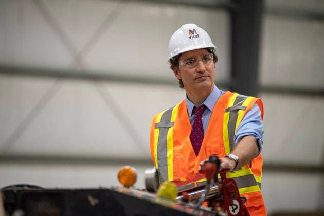 January 17, 2023, Saskatoon, SK, Canada: Prime Minister Justin Trudeau tours the Vital Metals rare earth elements processing plant in Saskatoon during a media event on Monday, Jan. 16, 2023. Saskatchewan Premier Scott Moe says the Prime Minister s Office has apologized for leaving him off the invite list. Saskatoon Canada  - ZUMAc35_ 20230117_zaf_c35_031 Copyright: xLiamxRichardsx