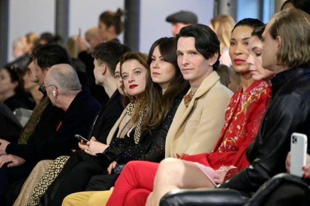 Tom Böttcher, Lena Urzendowsky, Jella Haase, Alice Dwyer, Sabin Tambrea, AnnabelleMandeng, Nadine Warmuth and Wilson Gonzalez Ochsenknecht at the Kilian Kerner Fashion Show at the Berlin Fashion Week Autumn Winter 2023 at the Bolle Festsälen Berlin, 17 01 2023 Foto:xF.xKernx xFuturexImage