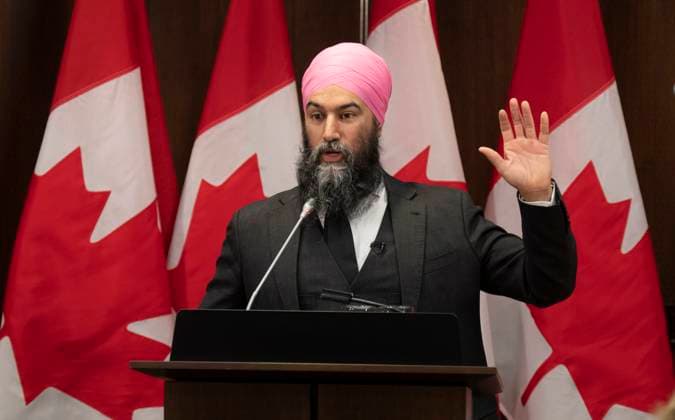 January 18, 2023, Ottawa, ON, Canada: New Democratic Party leader Jagmeet Singh delivers a speech at a three day caucus retreat, in Ottawa on Wednesday, January 18, 2023. Ottawa Canada  - ZUMAc35_ 20230118_zaf_c35_006 Copyright: xAdrianxWyldx