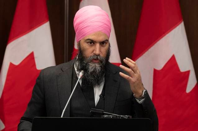 January 18, 2023, Ottawa, ON, Canada: New Democratic Party leader Jagmeet Singh delivers a speech at a three day caucus retreat, in Ottawa on Wednesday, January 18, 2023. Ottawa Canada  - ZUMAc35_ 20230118_zaf_c35_005 Copyright: xAdrianxWyldx