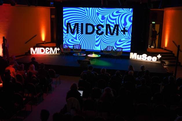 Le nouveau Midem, le celebre salon professionnel international dedie a la musique revient en 2023. Conference d ouverture Palais des Festivals et des Congres de Cannes, FRANCE. NEWS : Le nouveau Midem - Cannes - 19 01 2023 LionelUrman Panoramic 