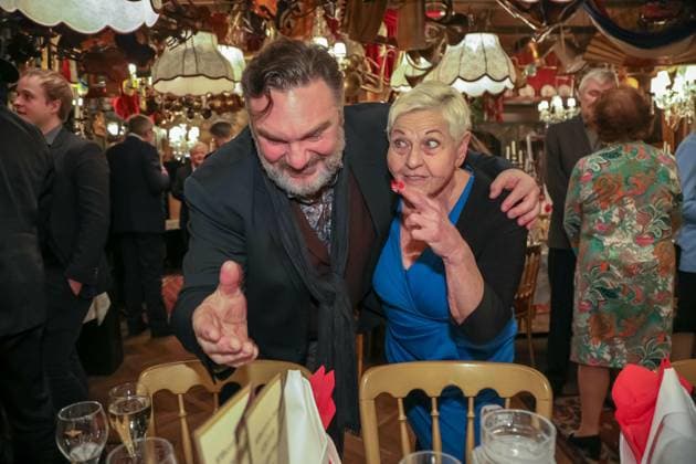 19 01 2023, Marchfelderhof Deutsch Wagram, artist New Years reception 2022, lifetime achievement award stage to Gerhard ERNST in the picture Martin Leutgeb, Jazz Gitti, artist New Years reception 2022.